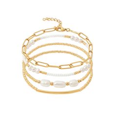 PRICES MAY VARY. Gold Bracelets Size---dainty gold bracelets set is a stunning addition to any women jewelry collection. The paperclip link chain bracelet is 6.85" + 1.35" extension chain, it's easy for us to adjust the length, and the other 3 gold beaded stretch bracelet are about 6.8", Elastic, Stretchable. Dainty Gold Bracelets---Simple and Exquisite gold bracelets stack. this bracelets Including 1 paperclip link chain bracelet, pearls bead bracelet, gold plated seed and white seed beads. Eac Hold Bracelet Stack, Gold Bracelet Inspiration, Gold Stack Bracelets, Bracelet And Watch Stacking, E Newton Bracelets Stack, Cute Gold Bracelets, Amazon Bracelets, Bracelet Small Business, Bulk Bracelets