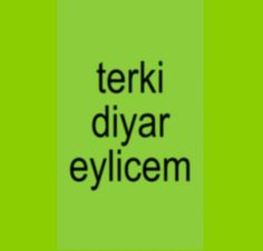 the words terki diyar eyilicem are in black on a green background