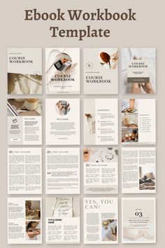 Workbook Template Ebook Template Beige | Canv Workbook Design Ideas, E Book Design Layout, Ebook Designs Layout, Ebook Design Layout, Ebook Creation, Workbook Layout, Ebook Business, Ebook Layout