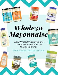 many different types of mayonnaise are featured in this advertisement