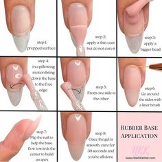 Rubber Base Gel Nails, Rubber Base Nails, Rubber Gel Nails, Diy Nails Easy, Gel Nail Tutorial, Beautiful Monster, Acrylic Nails At Home, Unghie Nail Art