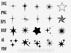 star silhouettes with different shapes and sizes