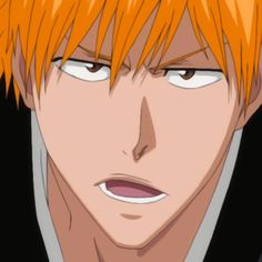 an anime character with orange hair looking at the camera