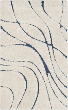 Safavieh Shag SG471 Cream/Blue Area Rug main image Carpet Texture, Safavieh Rug, Shag Carpet, Contemporary Room, Abstract Waves, Vine Design, Cream Rug, Shag Area Rug, Blue Ivory