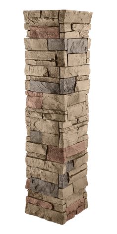 a tall stone pillar made out of blocks