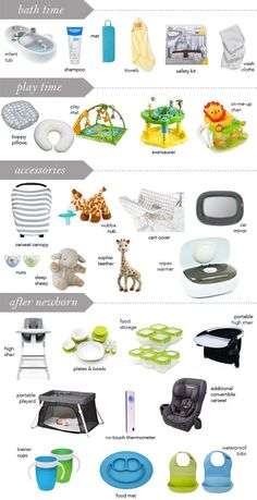 an image of baby products and their names