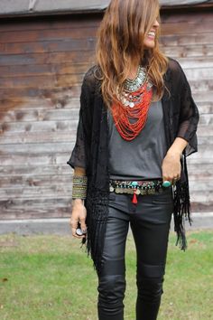 Kimono Outfits, Chique Outfit, Boho Mode, Boho Styl, Kimono Outfit