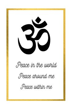 a white and gold framed sign with the words peace in the world