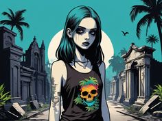 This amazing design of a Latin American Goth Girl Summer Night, is perfect for lovers of gothic and alt aesthetic. Enjoy summer! Summer Night