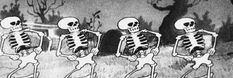 the skeleton dance is shown in black and white