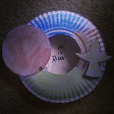 a paper plate with an angel on it