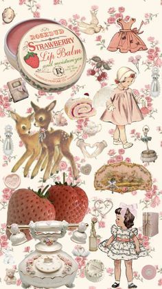 an image of various items in the form of a collage with children's pictures