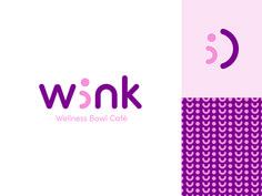 a pink and purple logo with the word winkk on it