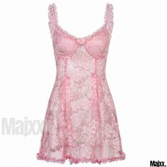 Sexy Lace Perspective Floral Trim Suspender Dress with Backless Design Sleepwear Dress Festival Outfits Rave, Clothes Wishlist, Revealing Dress, Halter Neck Maxi Dress, Outfits Rave, Sleepwear Dress, Backless Design, Types Of Skirts