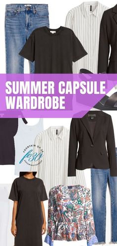 Get your spring/summer capsule wardrobe together with these 10 easy pieces, ideal for women over 40. #fashion #over40 #over50 #summerfashion #springfashion Modern Black Dress, Style Inspiration Petite, Mens Wardrobe Essentials, Capsule Wardrobe Women, Spring Summer Capsule Wardrobe, Practical Fashion, Summer Capsule Wardrobe, Style Inspiration Winter, Fall Capsule Wardrobe