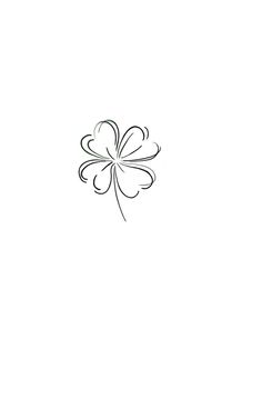 a four leaf clover is shown in black and white