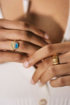 Inspired by her mother, who made golden jewelry from shells found near their home in Southern California, Renna Brown-Taher creates jewels of exquisite quality from the natural world, with minimal impact upon it. The Nightscape Spin Ring features a diamond sun rising over a sapphire and enamel horizon on one side, and a beautiful dreamy engraved nightscape with a diamond moon emerging on the other. Retractable bale with safety. Product Details Recycled 18-karat gold. Approximately .18 tcw diamon Sun Rising, Spinning Ring, Diamond Tennis Necklace, Spinning Rings, Sun Rises, Golden Jewelry, Right Hand Rings, Hand Ring, Tennis Necklace