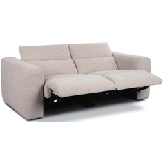 the reclining sofa is shown with its pull out mechanism