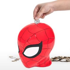 Spiderman High Quality, Saving Piggy Bank, Spiderman Collection, Kids Saving Money, Spiderman Christmas, Collecting Coins, Spiderman Room, Toy Money, Spiderman Gifts