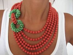 coppola e toppo Turquoise Coral Jewelry, Fancy Jewellery Designs, Neck Jewellery, Coral Jewelry, Jewelry Photography, Elegant Necklaces, Bead Jewellery, Hand Made Jewelry