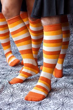 Candy Corn Aesthetic, Orange Things, Striped Knee High Socks, Orange Socks, Striped Tights, Funky Socks, Caramel Corn, Orange You Glad, Orange Aesthetic