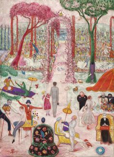 Florine Stettheimer, "Sunday Afternoon in the Country", 1917.  Cleveland Museum of Art, Ohio US Camille Pissarro, Cleveland Museum Of Art, Tableau Art, Art Brut, Sunday Afternoon, Caravaggio, Art And Illustration, Arte Popular