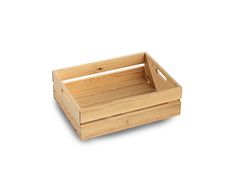 a wooden box with two compartments on the inside