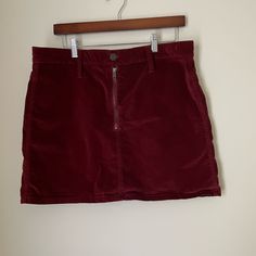 Dark Red Straight Mini Skirt With Zipper From Madewell. Never Worn. Size 12 / 31. Skirt Png, Skirt With Zipper, Banana Fruit, Red Skirts, Marc Fisher, Dark Red, Madewell, Mini Skirt, Womens Skirt