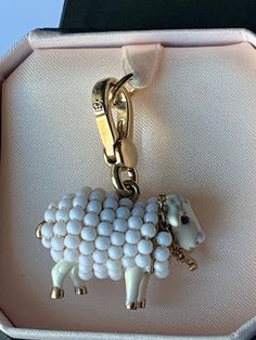 "WITH ORIGINAL UPC TAGGED BOX! You are paying for a  100% AUTHENTIC High-Quality JUICY COUTURE Charm that will last forever   Brand New, 100% authentic, in Original Box. Beautiful Juicy Couture Sheep charm with gold plating on brass and rhinestone detail. Very Rare Charm. Vintage Collection. Approximately 2\" long with lobster clasp." Turtle Bracelet, Juicy Couture Charms, Gems Bracelet, Bracelet Charm, Vintage Branding, Charm Gift, Gold Charm, Cute Jewelry, Charm Jewelry