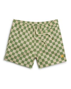 A Dandy Del Mar Ventura Volley Short - Arbequina swim trunks. Tanning Oil, Crushed Ice, Back Patch, Tanning, Swim Shorts, Antique Brass, Patch Pocket, Spring Fashion, Elastic Waist