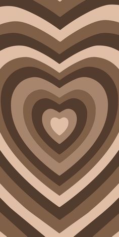 a heart shaped object is shown in the middle of an abstract pattern with brown and white stripes