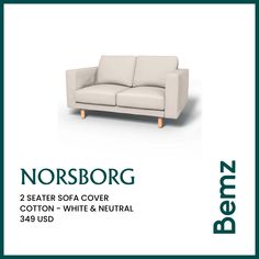 the brochure for norsborg sofa is shown in green and white