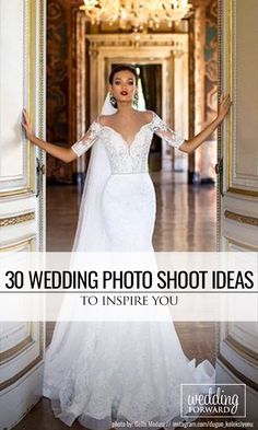 a woman in a white wedding dress posing for the camera with her arms spread out