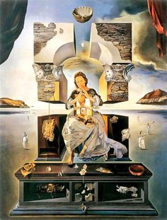 the painting depicts a woman sitting on a table with a candle in her hand, surrounded by other objects