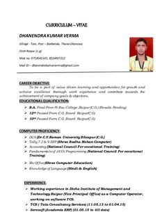 resume format for freshers in india with no work experience, it is easy to write and