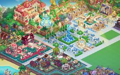 an image of a game map with many different buildings and people around it, including some in