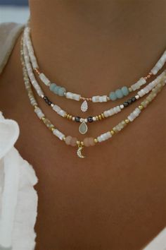 Tiny Gemstone Necklace, Necklace Natural Stones, Natural Stone Necklace, Natural Stone Jewelry, Summer Necklace, Jewelry Lookbook