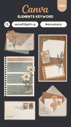 Canva Elements Keyword - Vintage Aesthetic St Aesthetic Sticky Notes, Canva Free Elements, Scrapbooking Design, Invoice Design Template, Invoice Design, Canva Elements Keyword, Graphic Design Tutorials Learning, Scrapbook Items