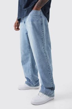 Plus Relaxed Rigid Jean | boohooMAN USA Men's Cheap Jeans With Multiple Pockets, Cheap Trendy Men's Cargo Jeans, Cheap Mid-rise Men's Bottoms, Men’s Relaxed Jeans, Cheap Trendy Men's Jeans, Comfortable Jeans Men, Cheap Casual Men's Bottoms, Ankle Length Mens Jeans, Pull And Bear Jeans Men