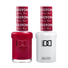 Daisy DND - Gel & Lacquer Duo - 429 Boston University Red Dnd Red Gel Polish Christmas, Dnd Gel Nail Polish, Polish Christmas, Dnd Gel Polish, Red Lake, Boston University, Red Nail Polish, Gel Lacquer, Nail Color