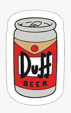 a beer can with the word duff on it