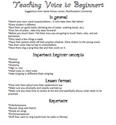 the teacher's voice to beginners worksheet is shown in black and white