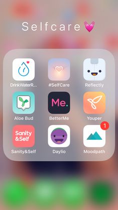 an iphone screen showing the icons for self care