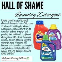 an advertisement for laundry detergents with the words, hall of shame laundry detergent