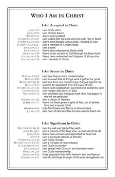 the poster for who i am in christ, which is on display at the church