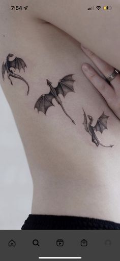 Small Dragon Rib Tattoo Woman, Dragon Side Rib Tattoo, Dragon Tattoo For Women Collar Bone, Rib Tattoos For Women Dragon, Rib Tattoo Dragon, Dragon Tattoo For Women Chest, Dragon Ribcage Tattoo, Dragons Tattoo For Women, Under Bobs Tattoos Ideas