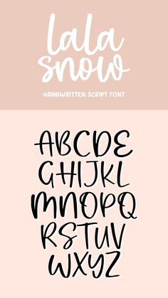 the handwritten script font is shown in three different styles, including black and white