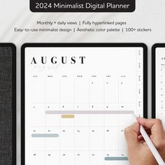 2024 Minimalist Digital Planner for Goodnotes on iPad Monthly Daily Views Fully Hyperlinked Insta... Best Planners For Moms, 2023 Minimalist, Minimalist Digital Planner, Digital Planner For Goodnotes, Daily Meal Planner, Planner For Goodnotes