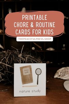 a card with the words printable chore and routine cards for kids on it