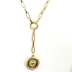 Gold Filled Paperclip Chain With Lion Medallion Brand New. Available In 18 Or 20 Inches With 2 Inch Adjustable Extender. The Nature Of The Chain And Clasp Allow You To Wear Shorter As Well. 2.5 Inch Medallion Chain Drop. Center Click Ring Opens, Allowing You To Wear The Necklace Without The Chain Drop And Add Additional Charms Or Alone. So Versatile, Like Getting Multiple Necklaces! Lion Medallion Measues 21 X 25mm. Lobster Closure Absolutely Stunning! St Christopher Necklace, Gold Lion, Beach Lover Gifts, Braided Necklace, Layered Necklace Set, Purple Necklace, Gold Pearl Necklace, Silver Bow, Silver Plated Necklace